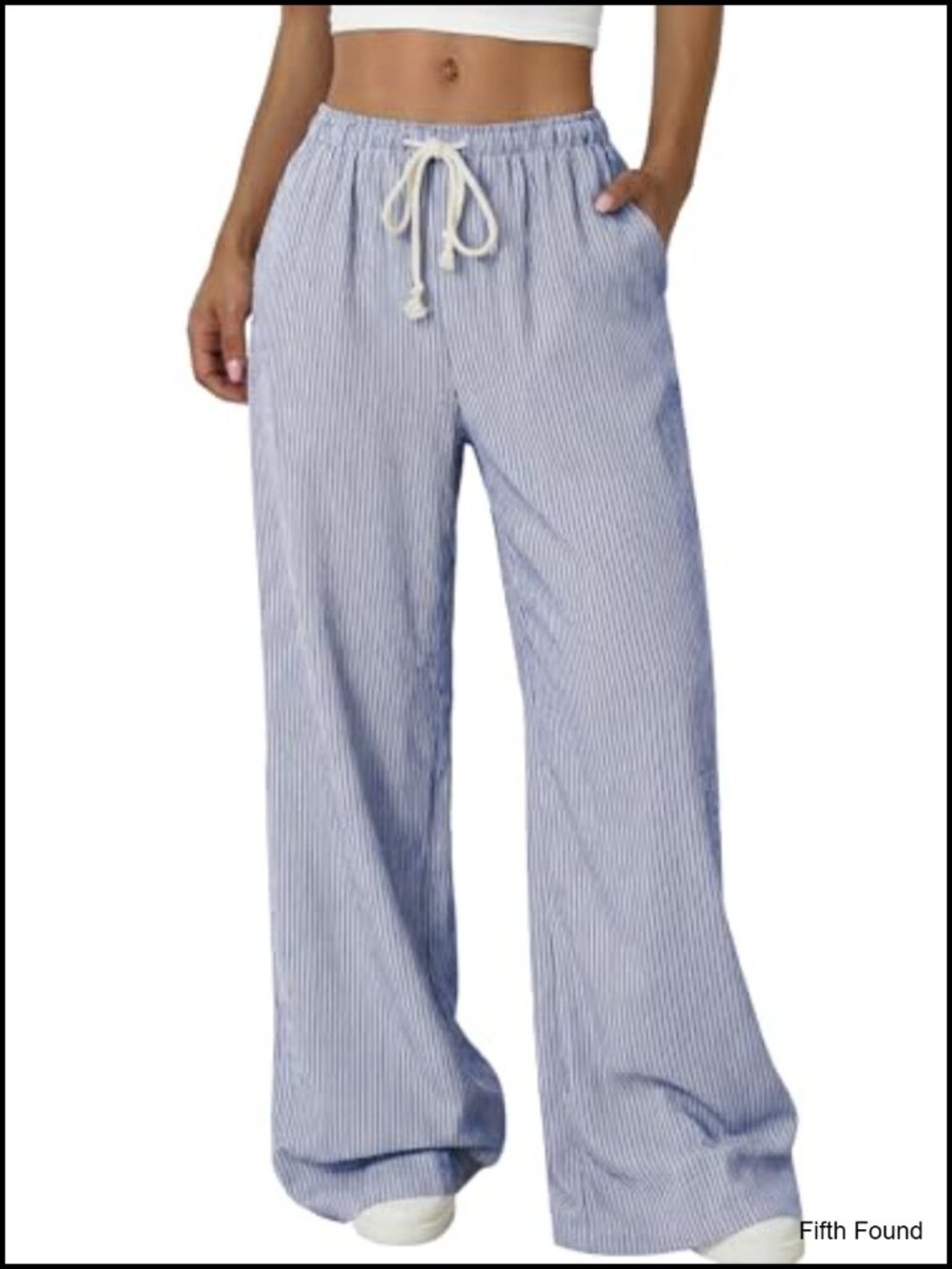 Women's Wide Leg Linen Pants with Pockets Casual Beach Trousers